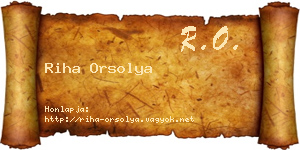 Riha Orsolya névjegykártya